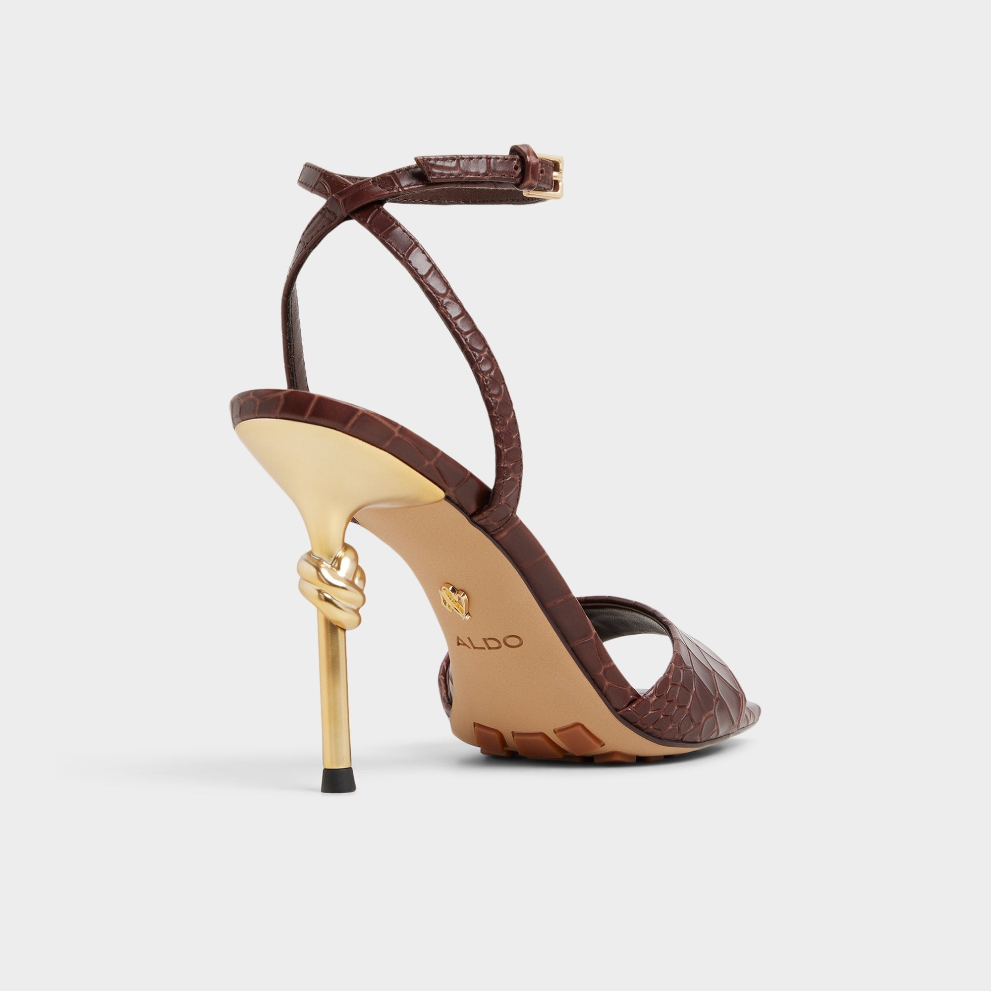 Aldo Harmonious in Dark Brown - Strappy heeled sandal Dark Brown