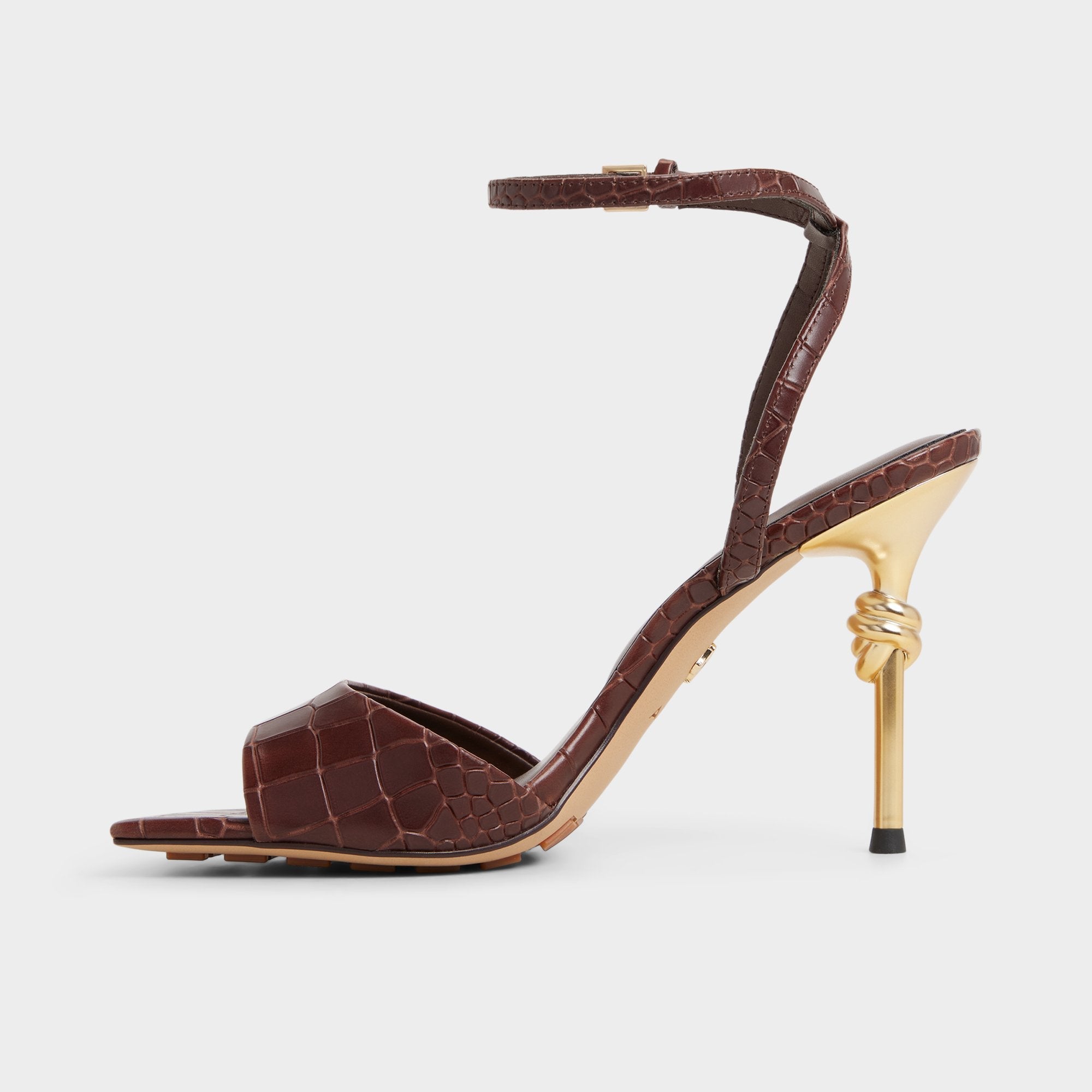 Aldo Harmonious in Dark Brown - Strappy heeled sandal Dark Brown