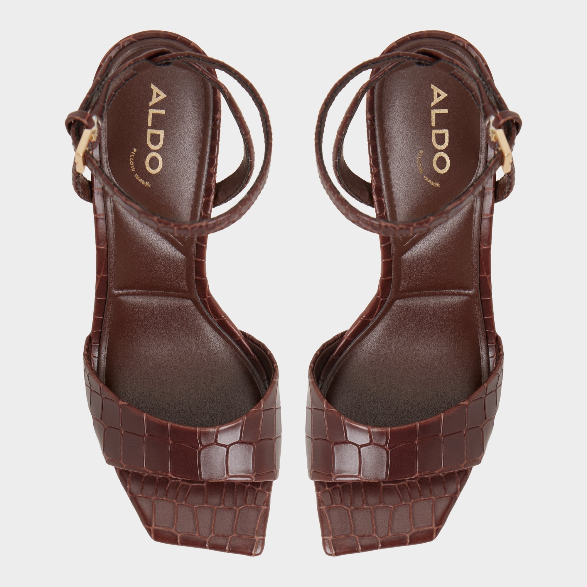 Aldo Harmonious in Dark Brown - Strappy heeled sandal Dark Brown