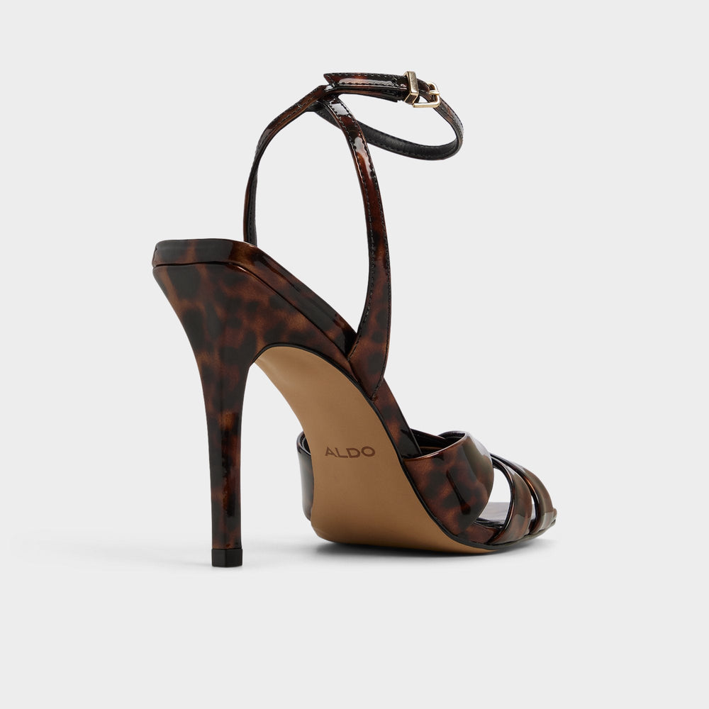 Aldo Meteora in Open Brown - Strappy heeled sandal, Stiletto heel Open brown