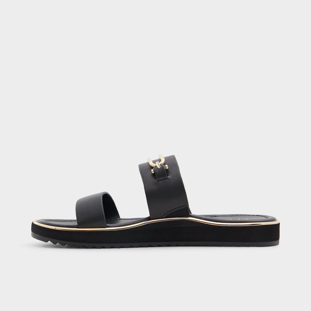 Aldo Lagoon Other Black Women's Strappy sandals - Strappy flat sandal, Footbed sandal Other black