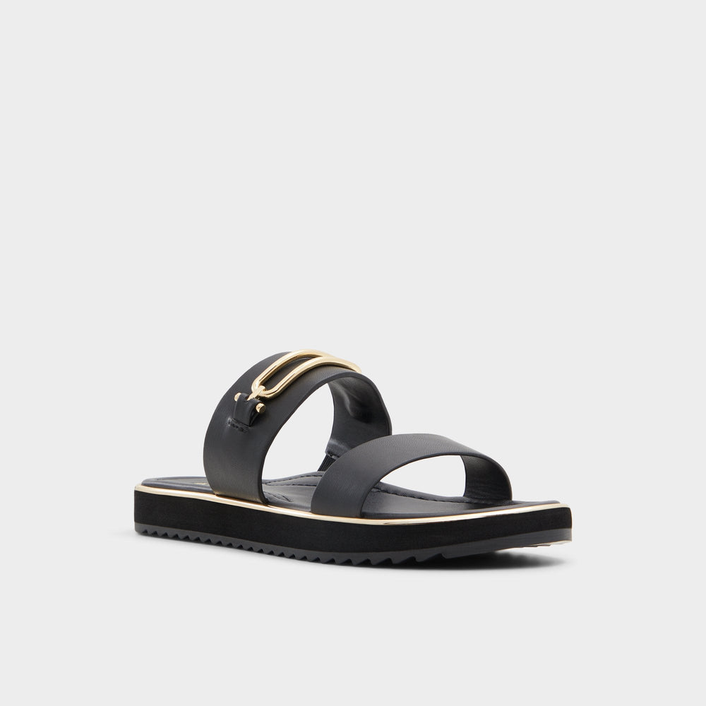 Aldo Lagoon Other Black Women's Strappy sandals - Strappy flat sandal, Footbed sandal Other black