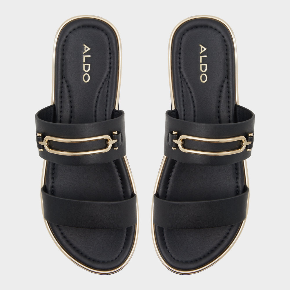 Aldo Lagoon Other Black Women's Strappy sandals - Strappy flat sandal, Footbed sandal Other black