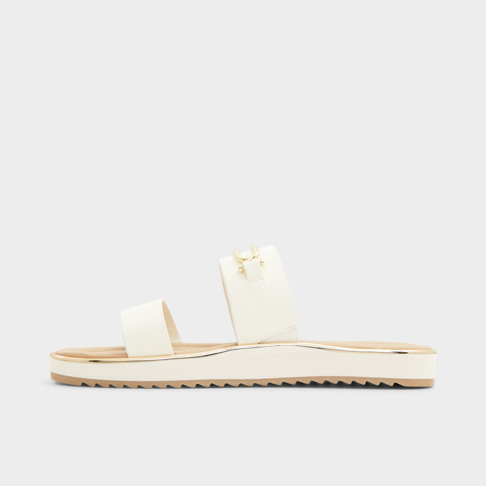 Aldo Lagoon White Women's Strappy sandals - Slide sandal, Footbed sandal White