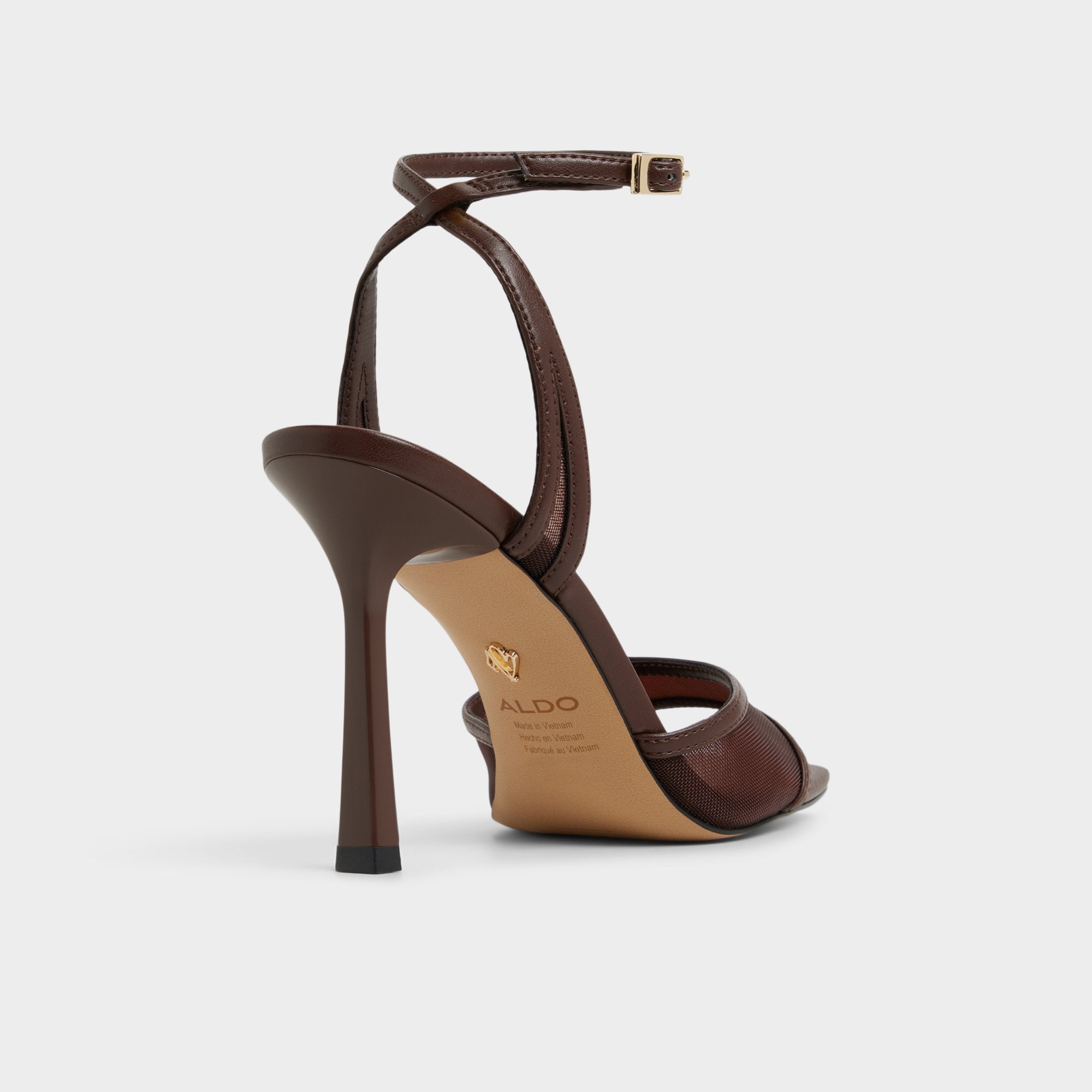 Aldo Sharra in Dark Brown - Strappy heeled sandal, Stiletto heel Dark Brown