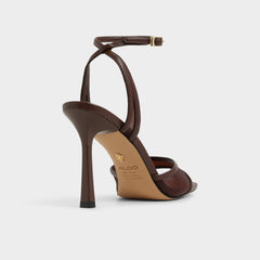 Aldo Sharra in Dark Brown - Strappy heeled sandal, Stiletto heel Dark Brown