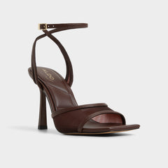 Aldo Sharra in Dark Brown - Strappy heeled sandal, Stiletto heel Dark Brown