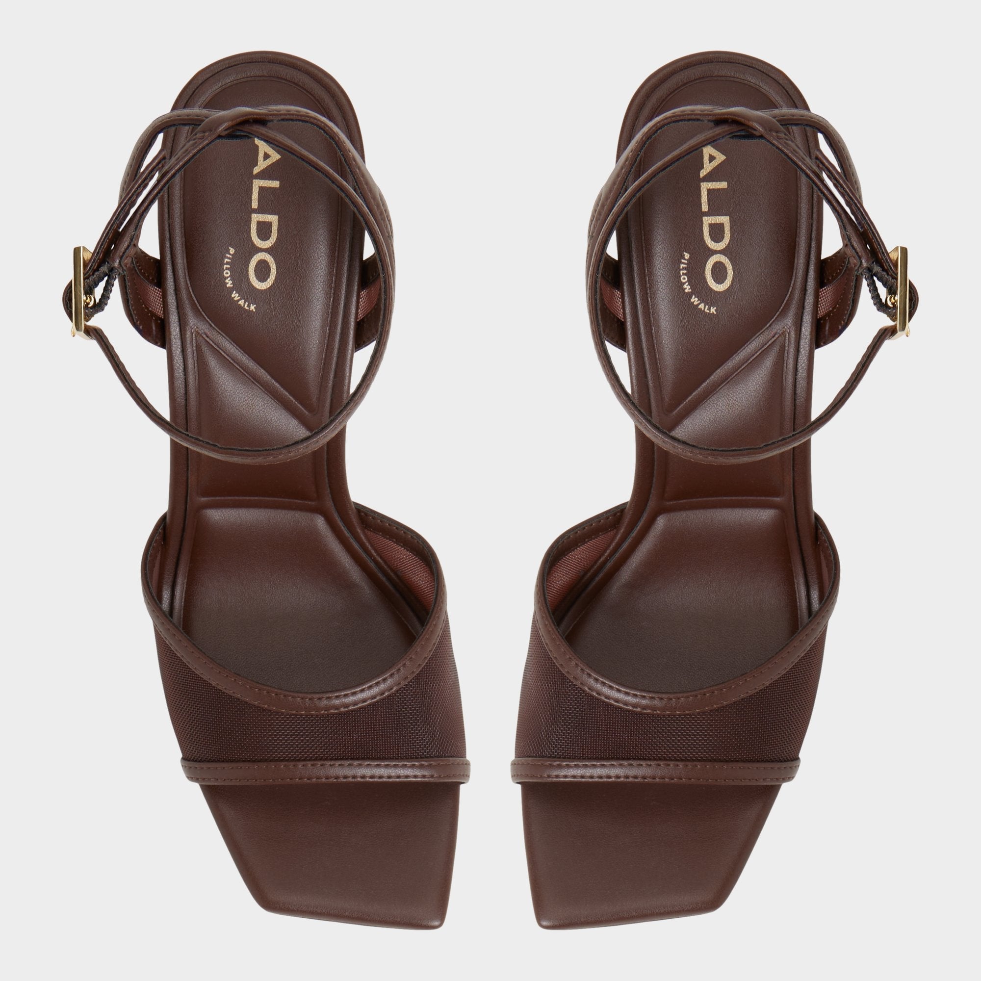 Aldo Sharra in Dark Brown - Strappy heeled sandal, Stiletto heel Dark Brown