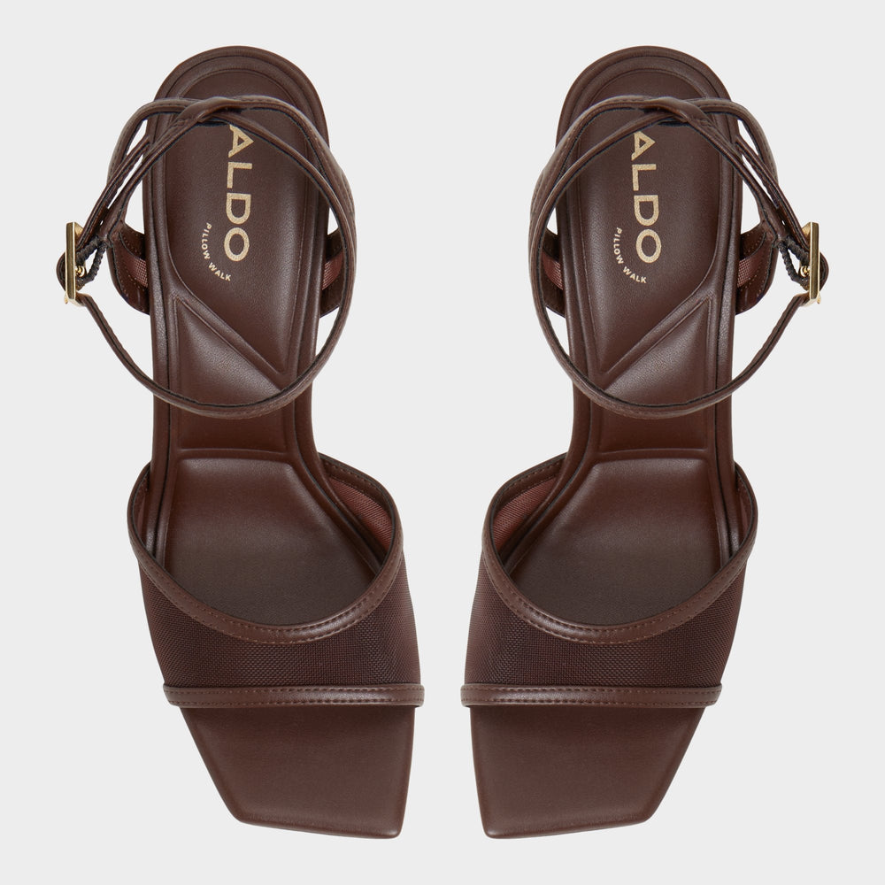 Aldo Sharra in Dark Brown - Strappy heeled sandal, Stiletto heel Dark Brown