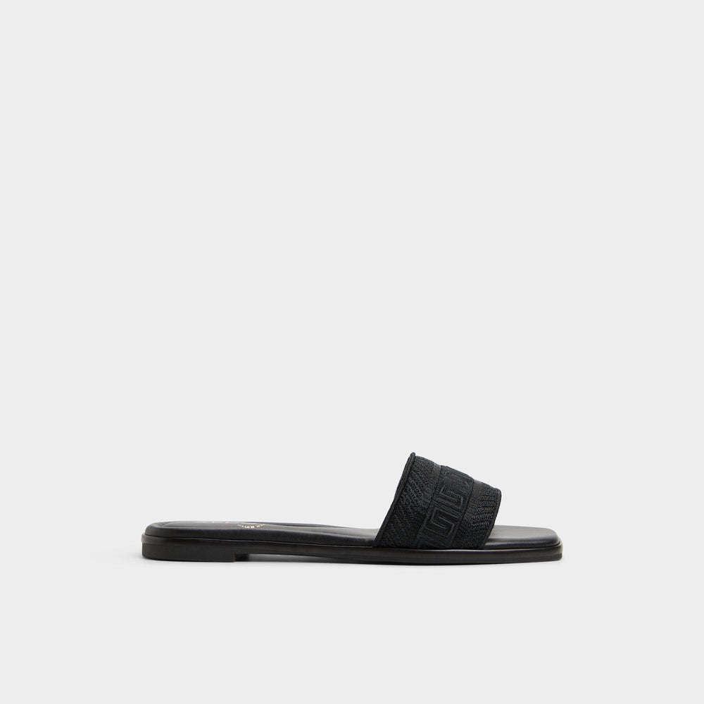 Aldo Oceania Black Women's Flats - Slide sandal Black