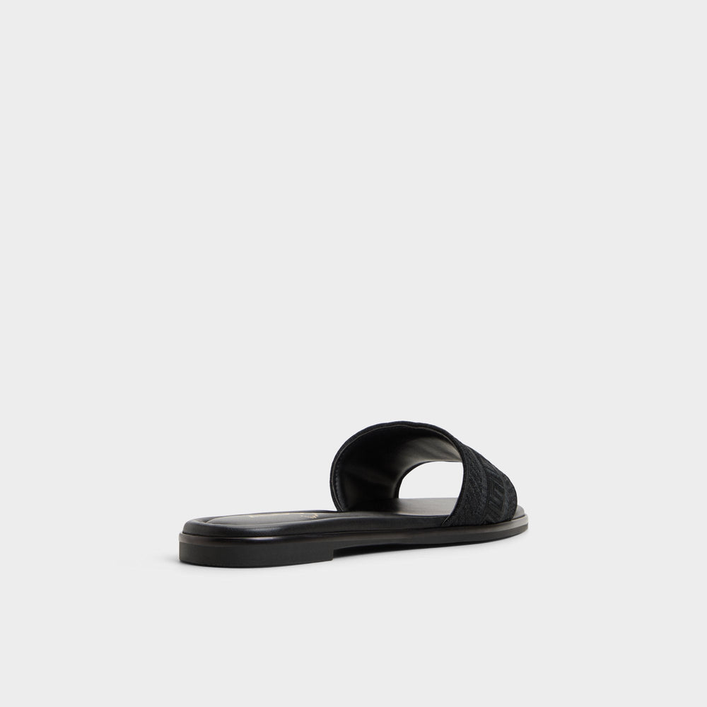 Aldo Oceania Black Women's Flats - Slide sandal Black