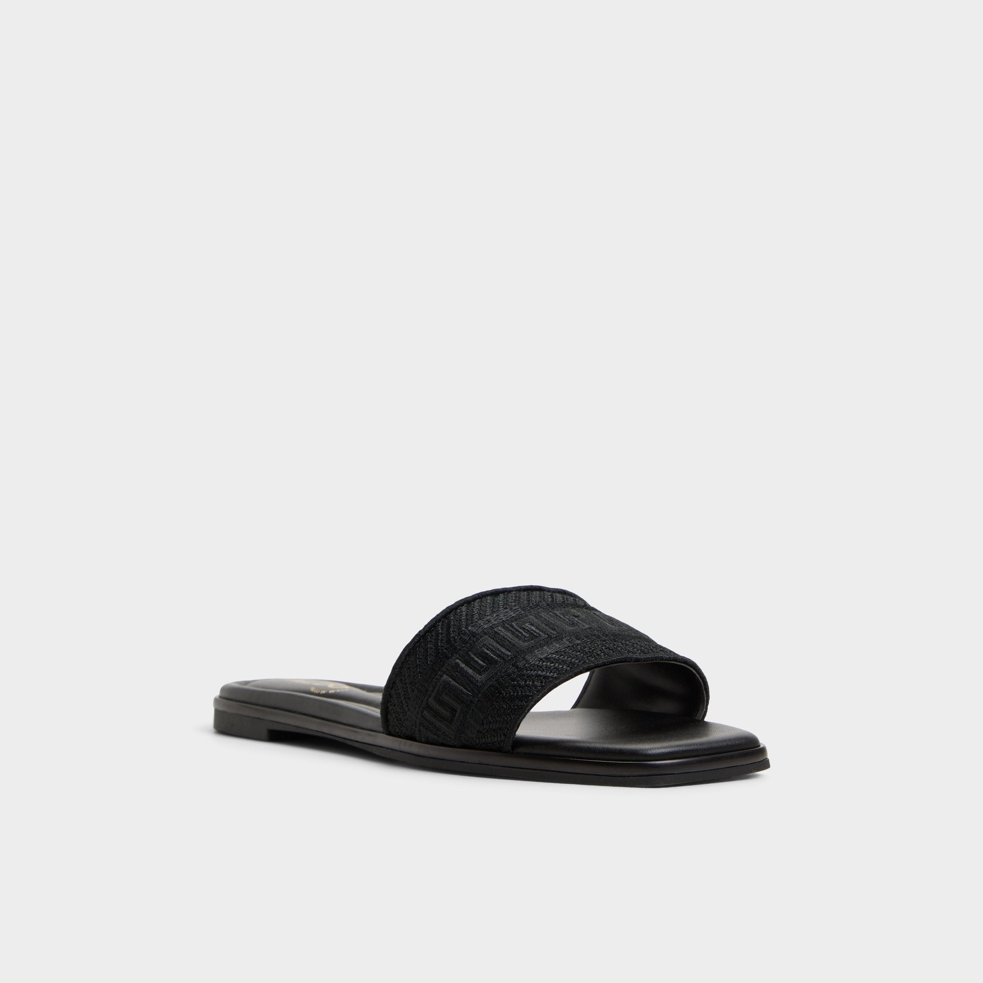 Aldo Oceania Black Women's Flats - Slide sandal Black
