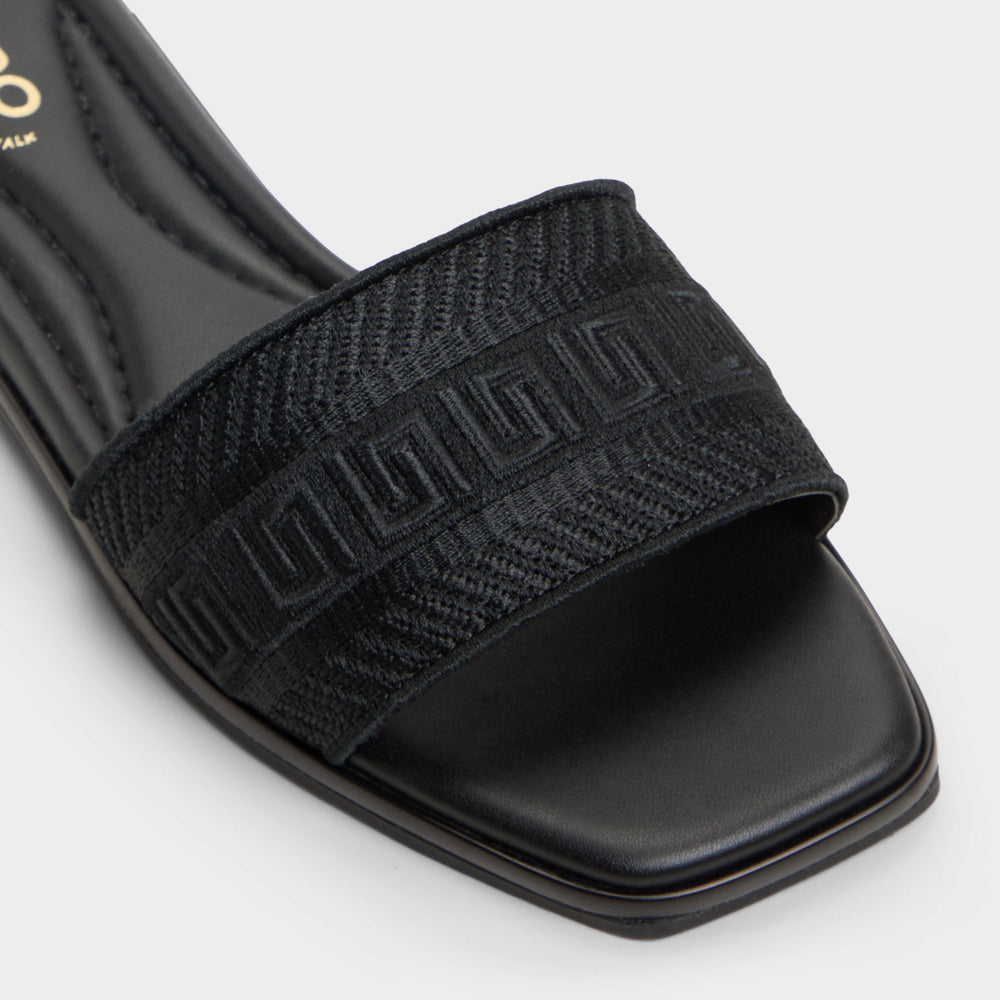 Aldo Oceania Black Women's Flats - Slide sandal Black