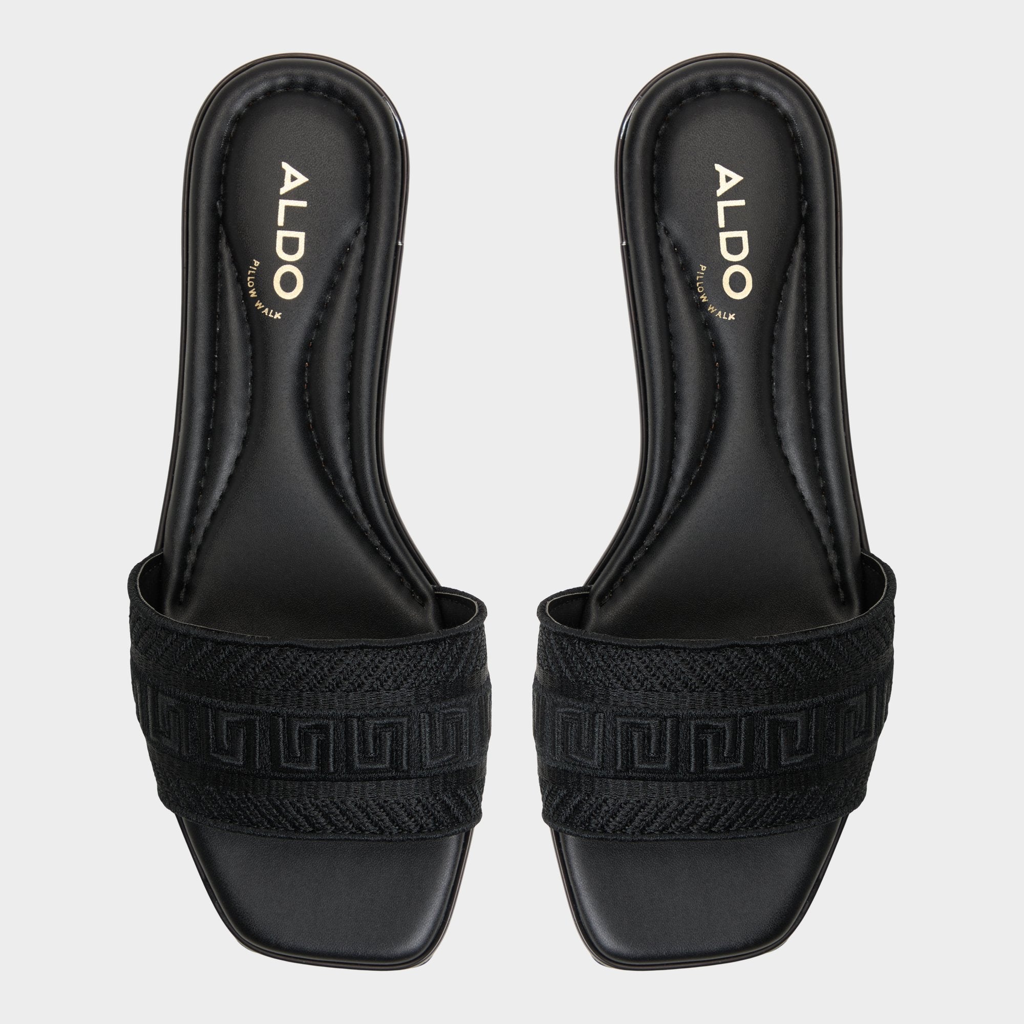 Aldo Oceania Black Women's Flats - Slide sandal Black