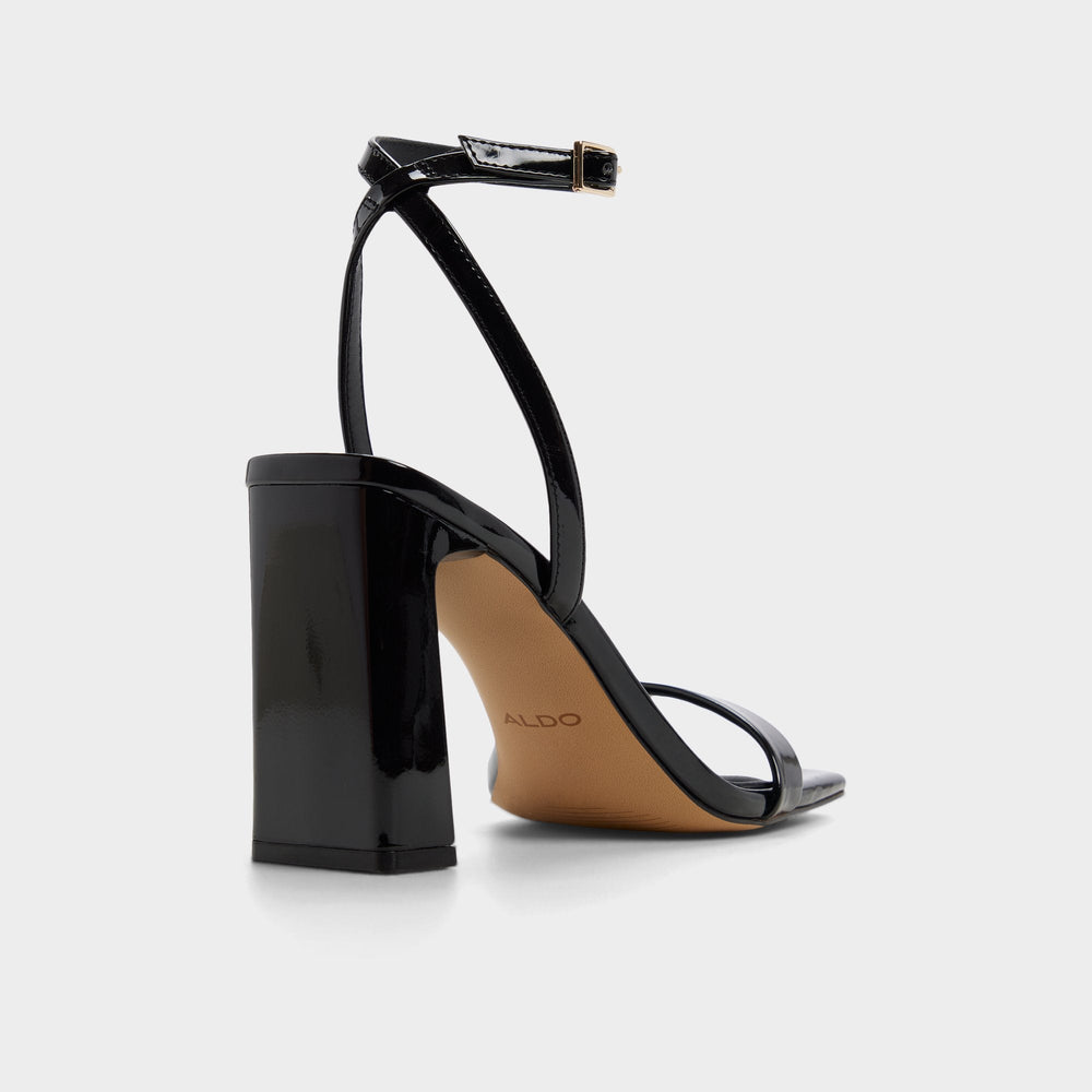 Aldo Azzira in Black - Strappy heeled sandal, Block heel Black