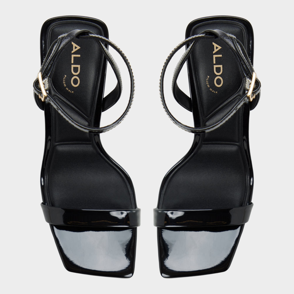 Aldo Azzira in Black - Strappy heeled sandal, Block heel Black