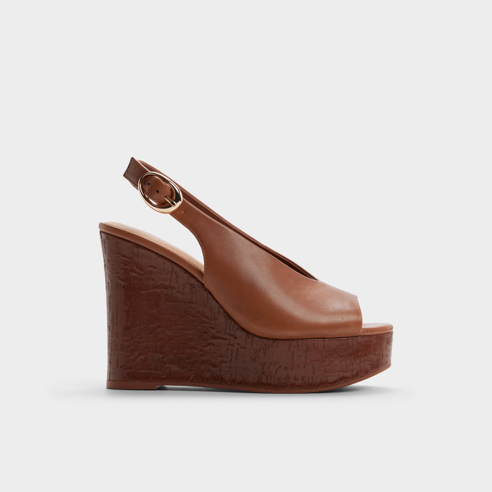 Aldo Tatianah in Dark Brown - Sling back heeled sandal, Wedge heel Dark brown