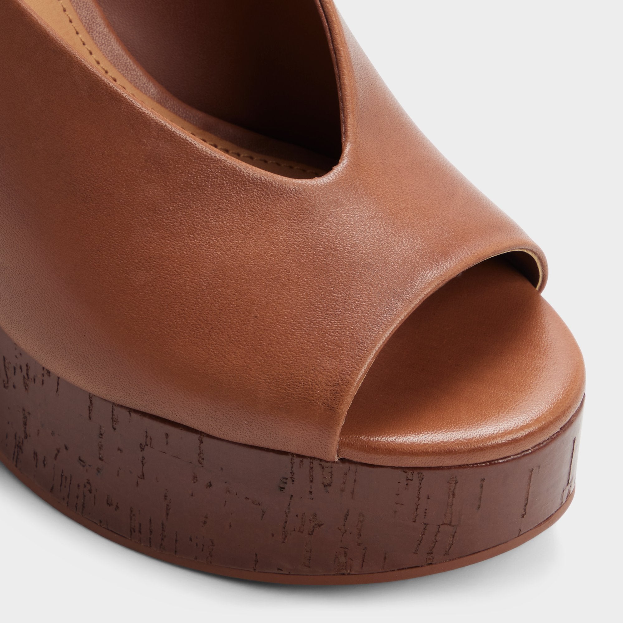 Aldo Tatianah in Dark Brown - Sling back heeled sandal, Wedge heel Dark brown