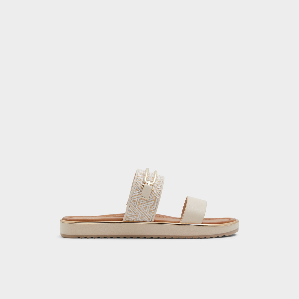 Aldo Lagoon Other Beige Synthetic Print Women's Footbed sandals - Slide sandal, Footbed sandal Other beige