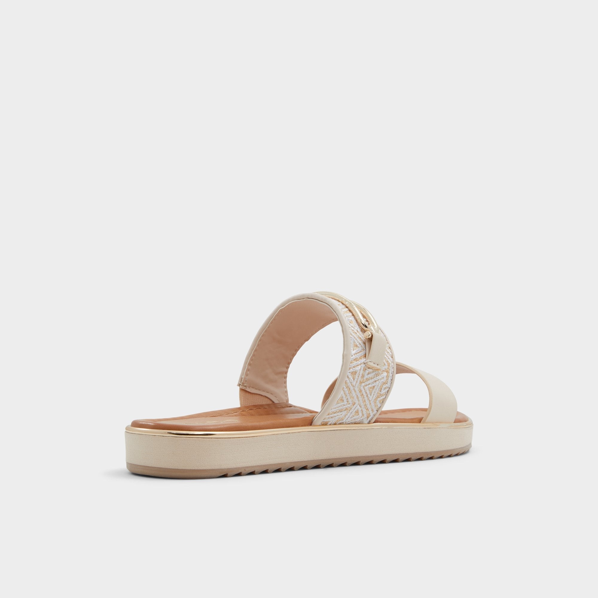 Aldo Lagoon Other Beige Synthetic Print Women's Footbed sandals - Slide sandal, Footbed sandal Other beige