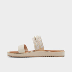 Aldo Lagoon Other Beige Synthetic Print Women's Footbed sandals - Slide sandal, Footbed sandal Other beige