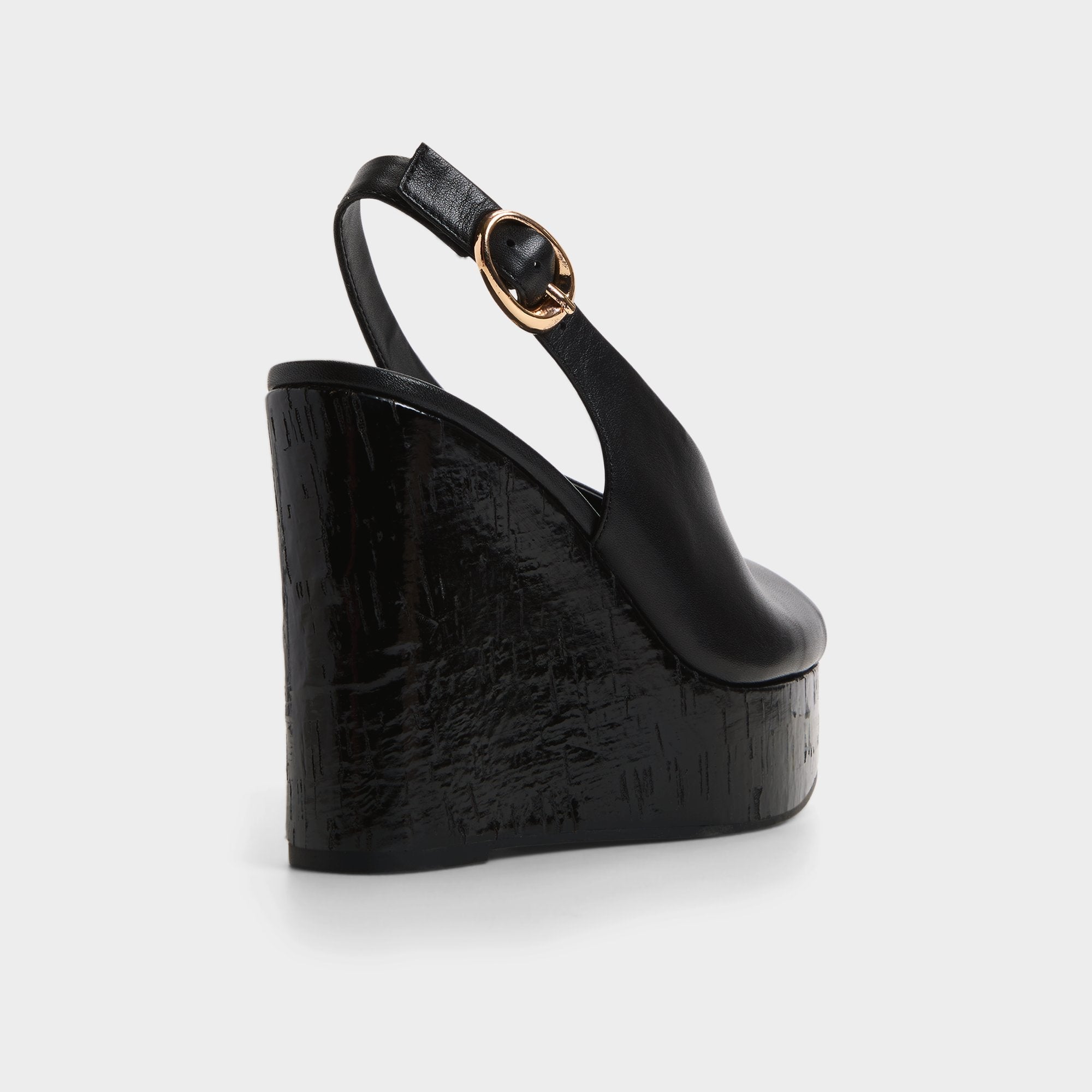 Aldo Tatianah in Black - Sling back heeled sandal, Wedge heel Black