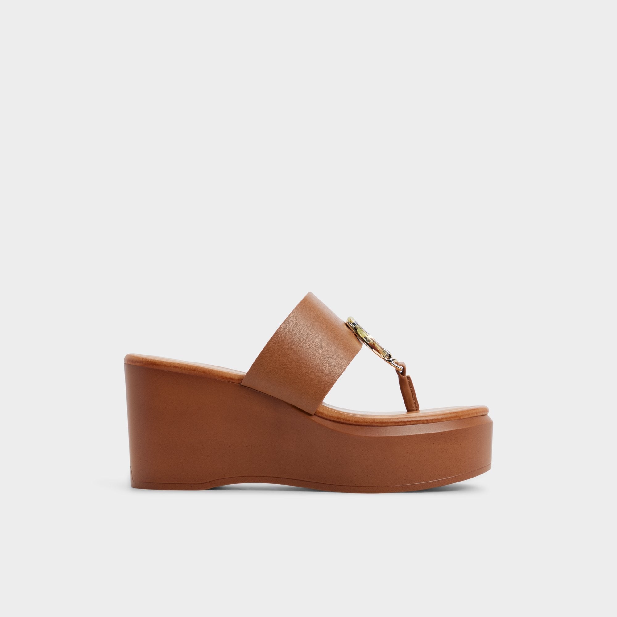 Aldo Friegan in Medium Brown - Slide sandal, Wedge heel Medium brown