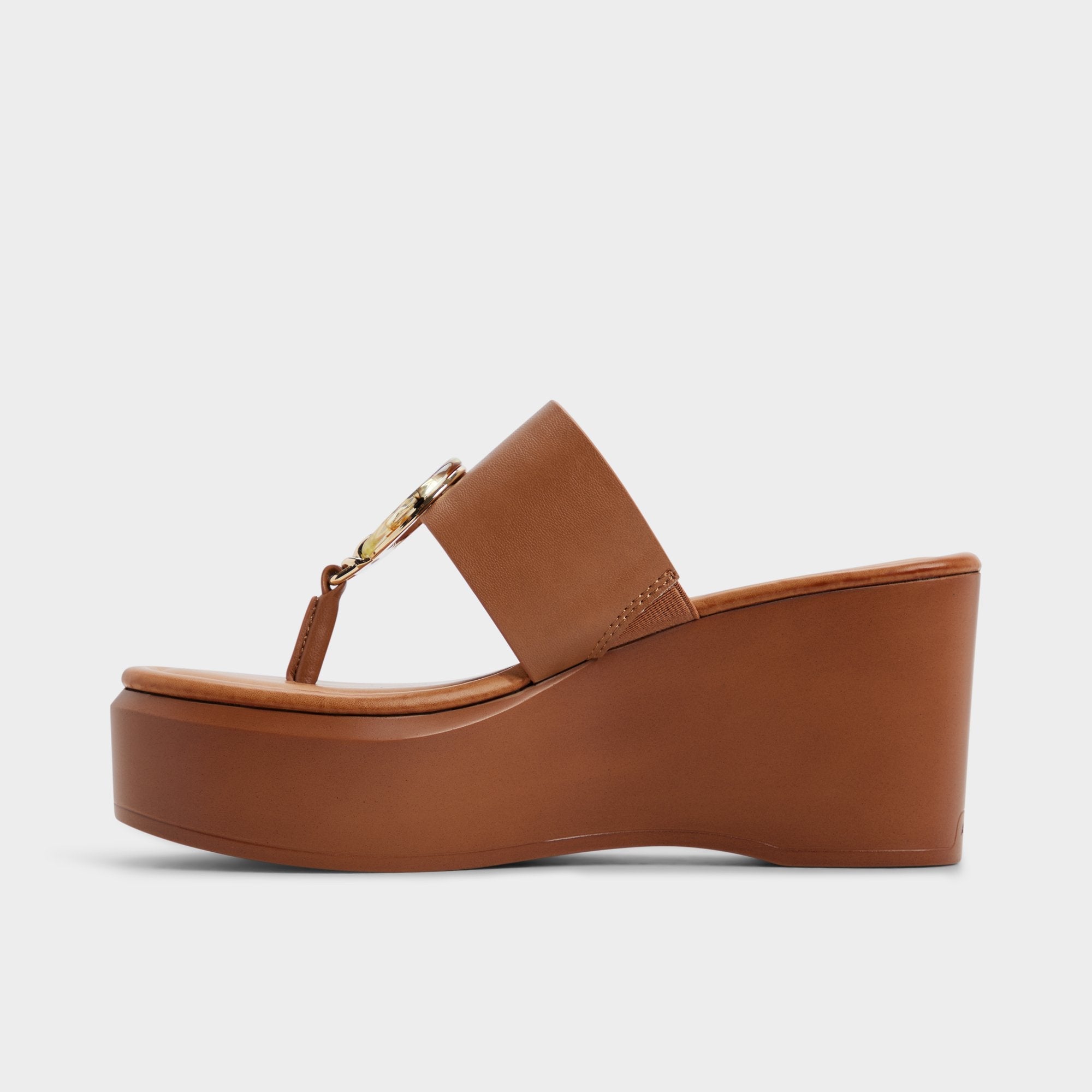 Aldo Friegan in Medium Brown - Slide sandal, Wedge heel Medium brown