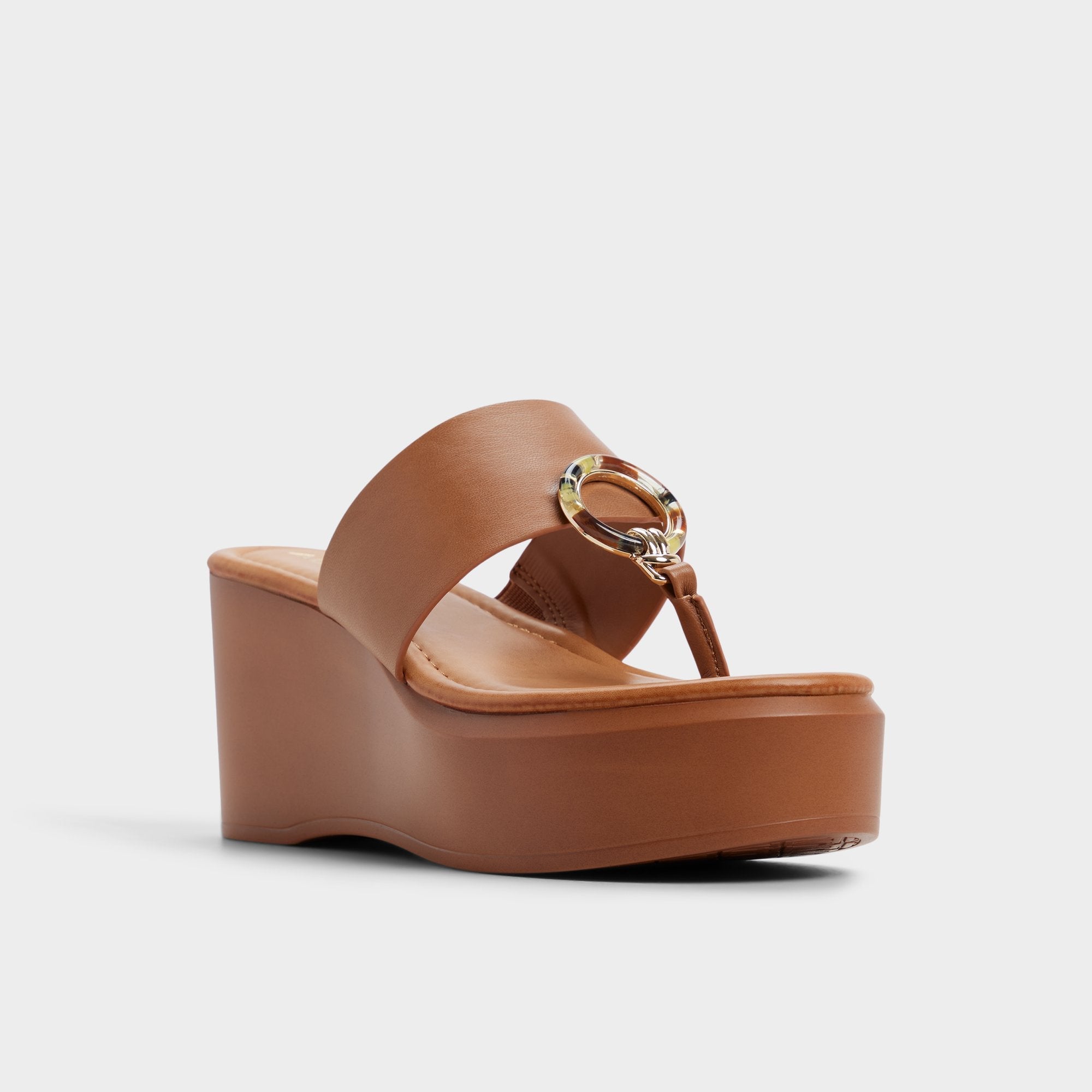 Aldo Friegan in Medium Brown - Slide sandal, Wedge heel Medium brown