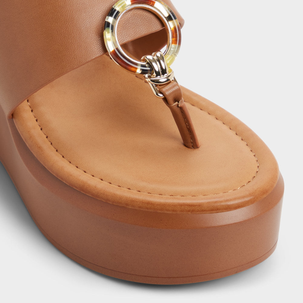 Aldo Friegan in Medium Brown - Slide sandal, Wedge heel Medium brown