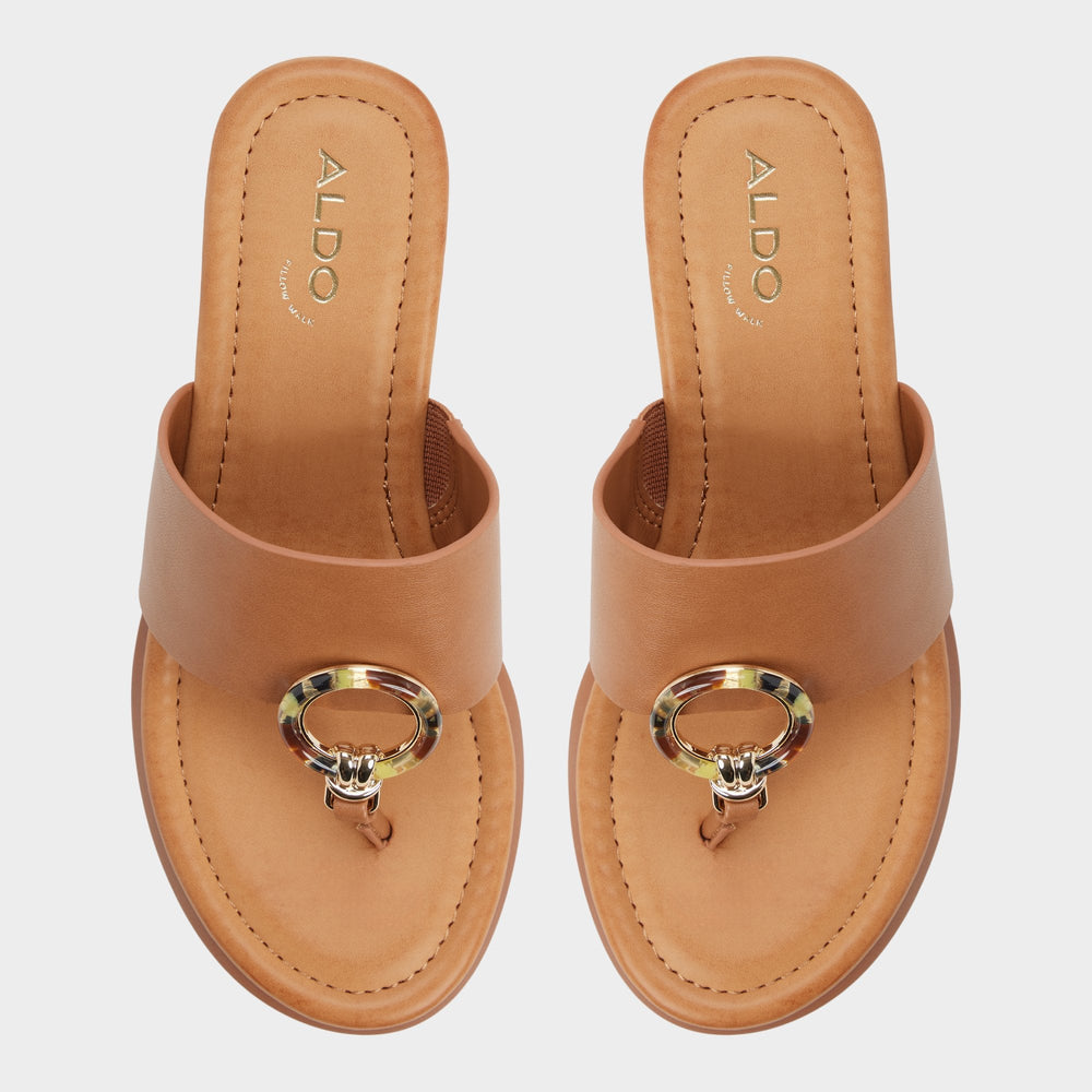 Aldo Friegan in Medium Brown - Slide sandal, Wedge heel Medium brown