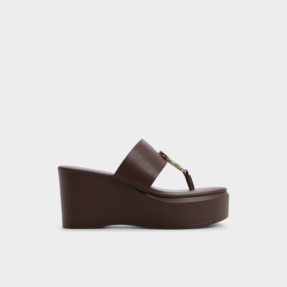 Aldo Friegan in Dark Brown - Slide sandal, Wedge heel Dark brown