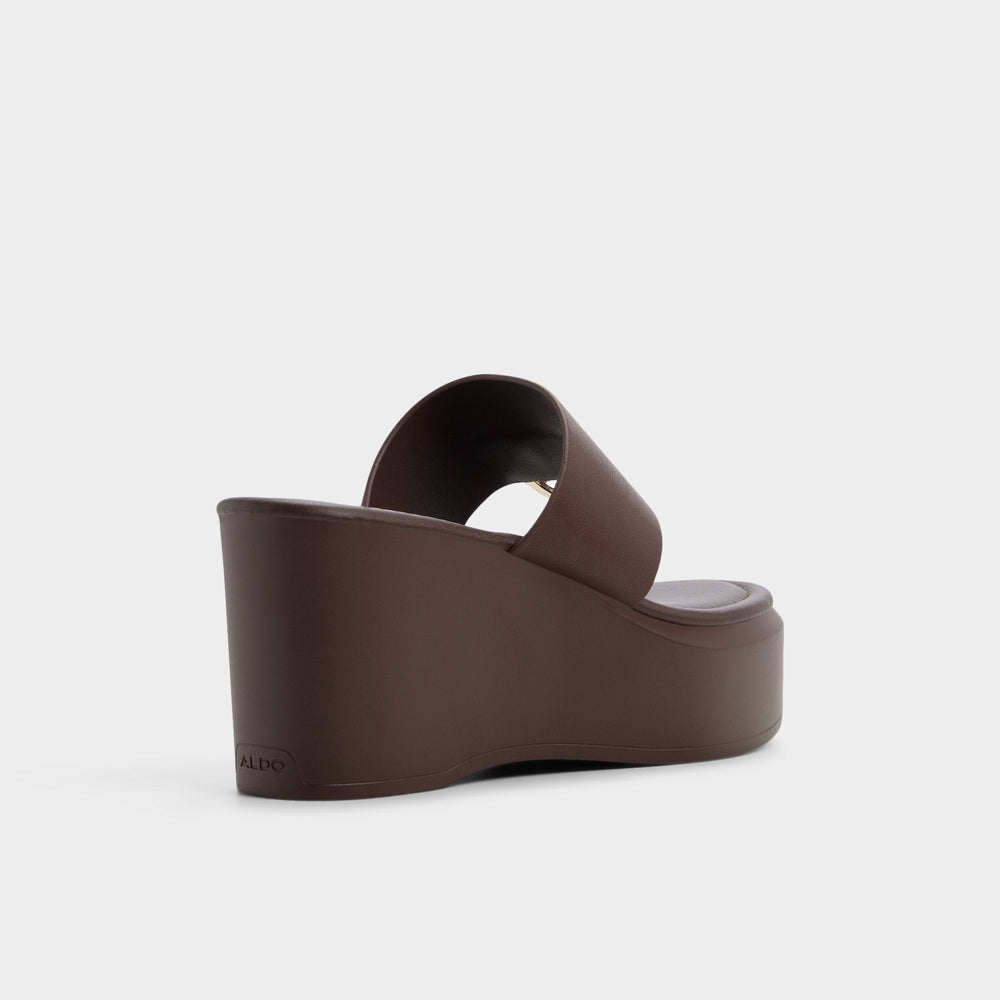 Aldo Friegan in Dark Brown - Slide sandal, Wedge heel Dark brown