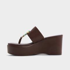 Aldo Friegan in Dark Brown - Slide sandal, Wedge heel Dark brown