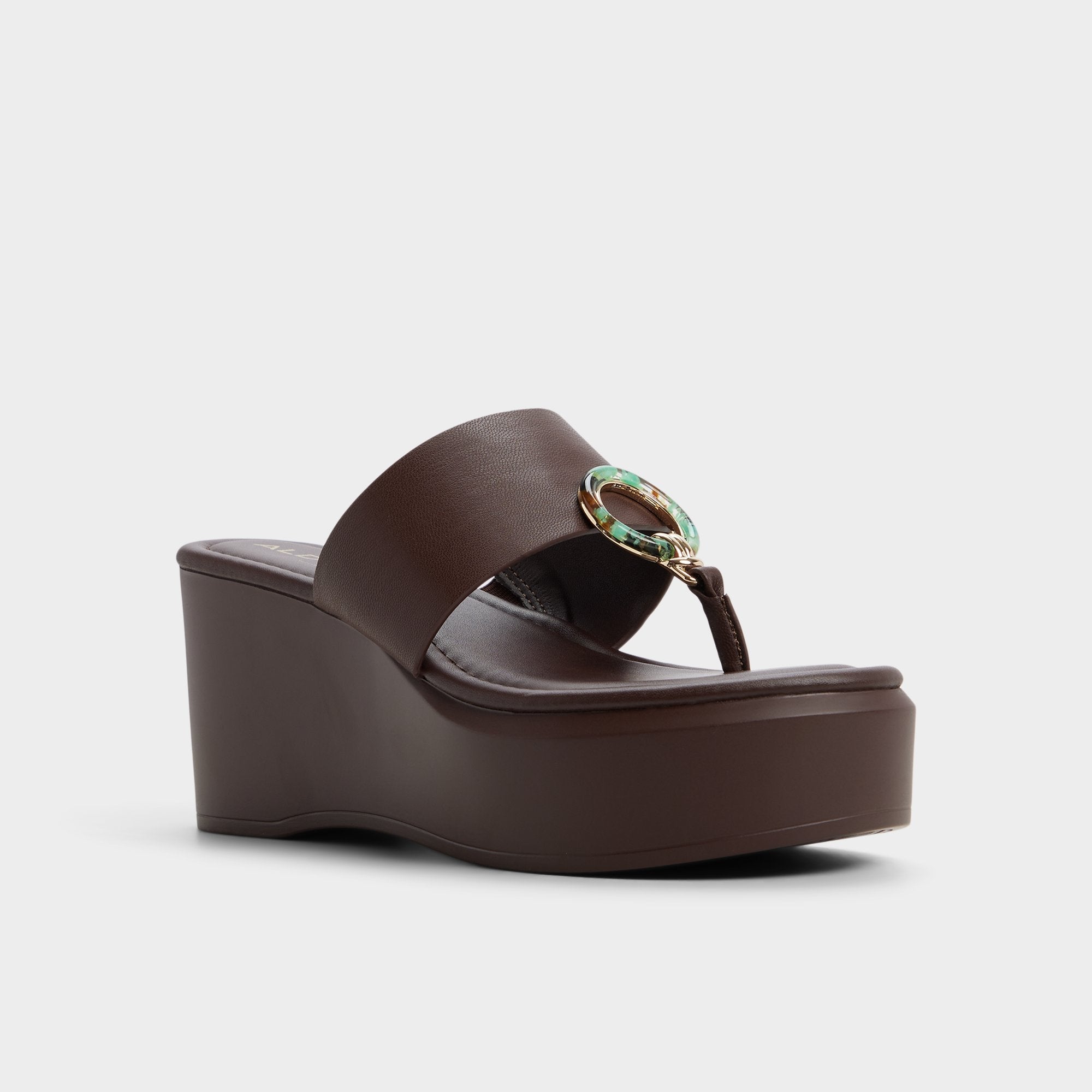 Aldo Friegan in Dark Brown - Slide sandal, Wedge heel Dark brown