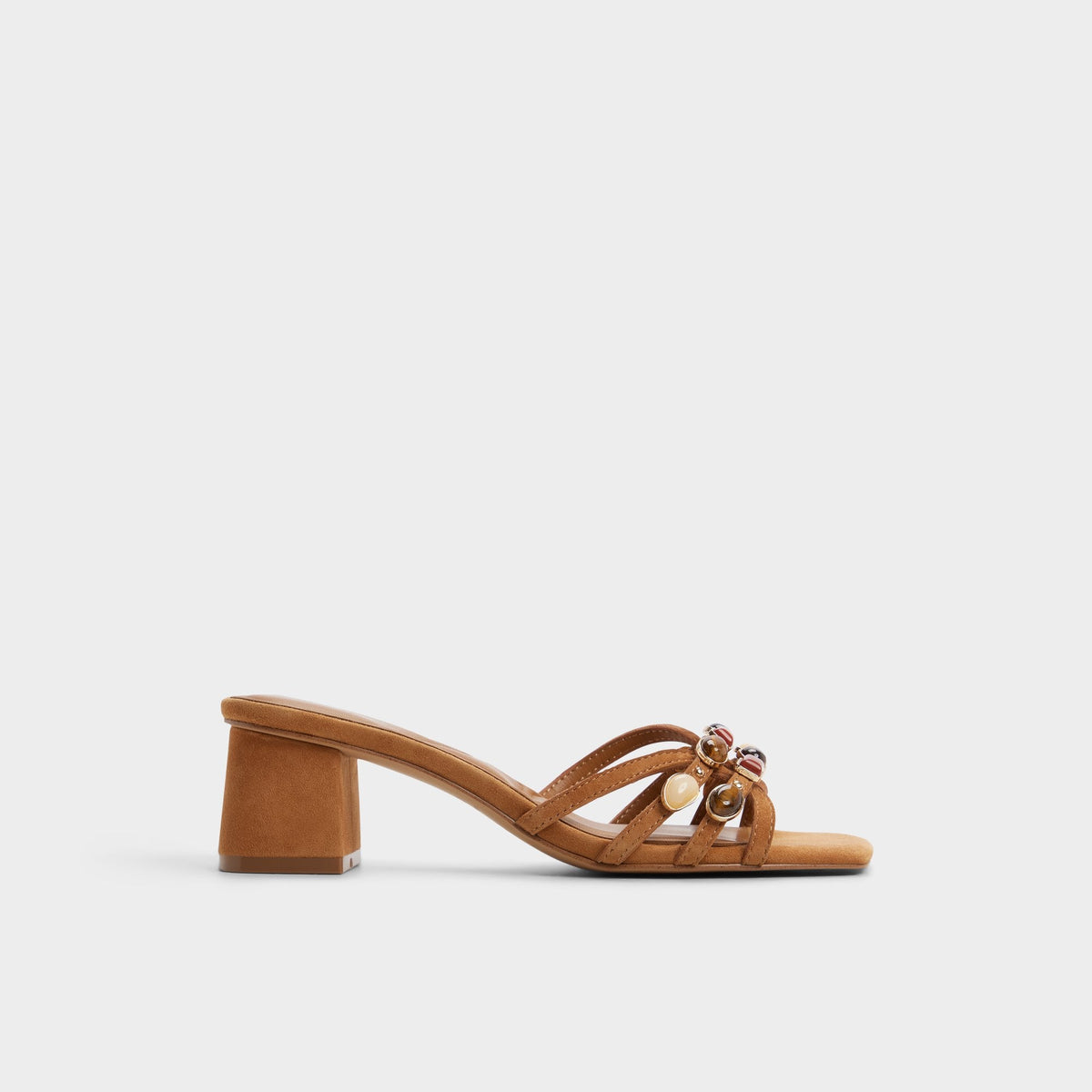 Aldo Jemstone in Medium Brown - Strappy heeled sandal, Block heel Medium brown