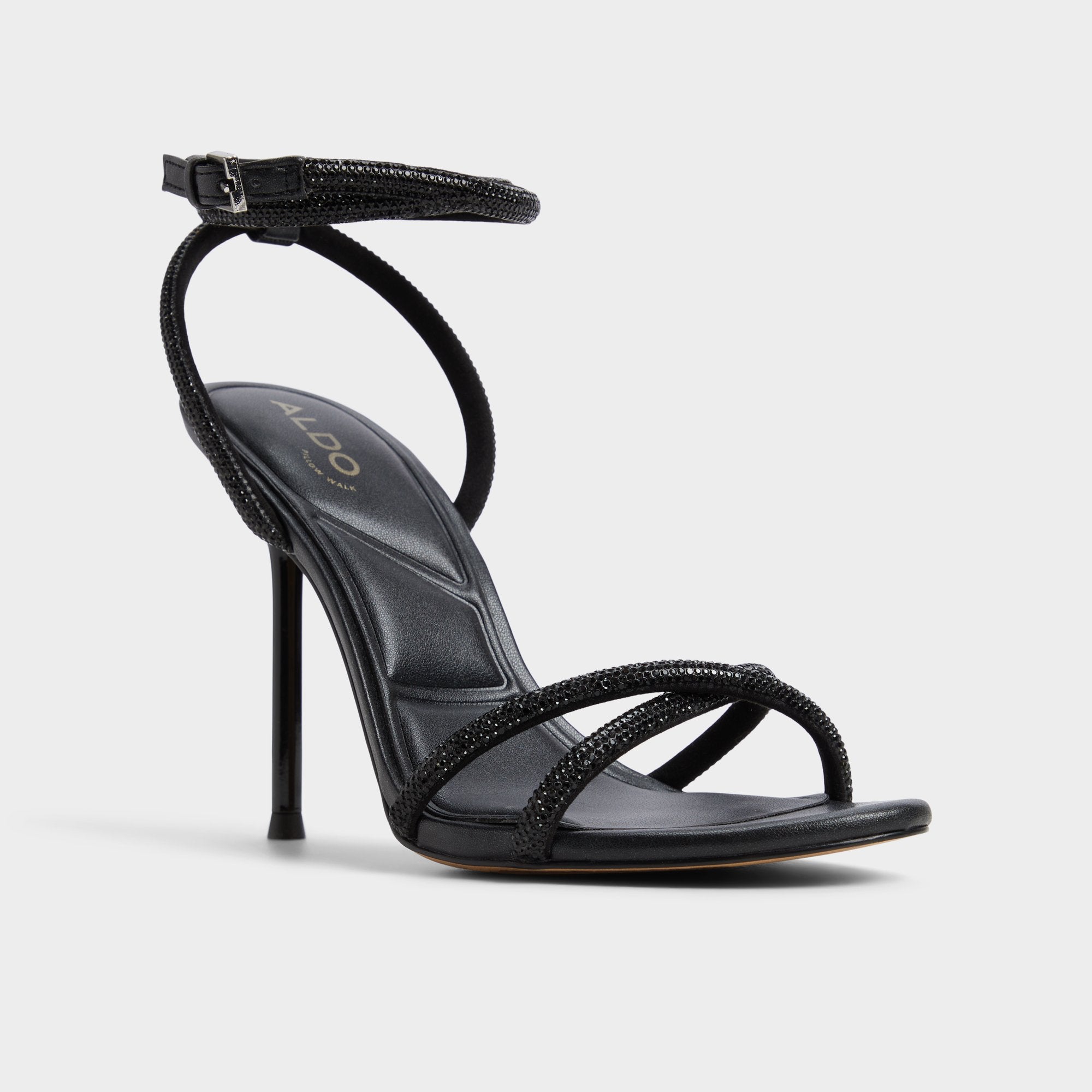 Aldo Manaelden Black Women's Strappy sandals - Strappy heeled sandal, Stiletto heel Black