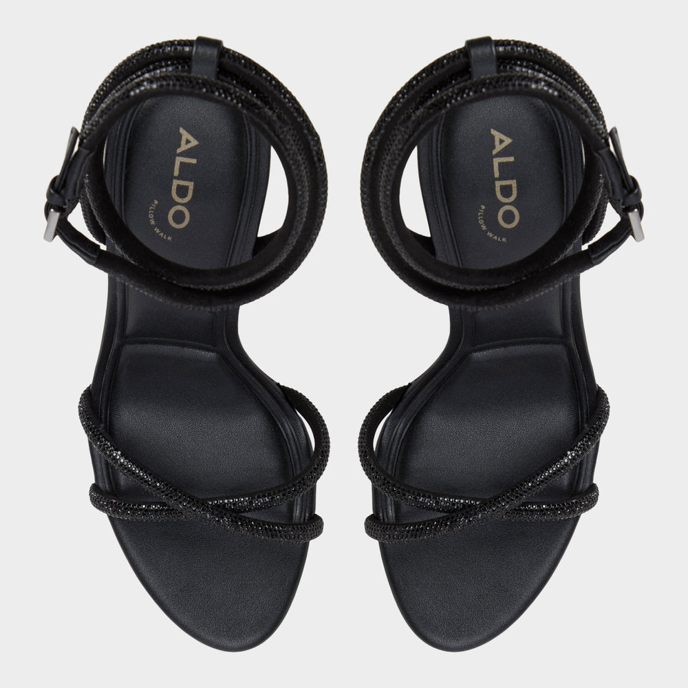 Aldo Manaelden Black Women's Strappy sandals - Strappy heeled sandal, Stiletto heel Black
