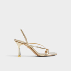 Aldo Riva Gold Women's Strappy sandals - Sling back heeled sandal, Stiletto heel Gold