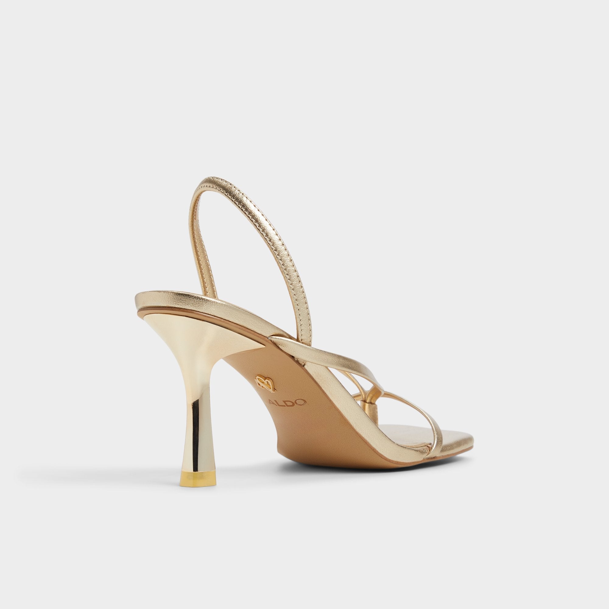 Aldo Riva Gold Women's Strappy sandals - Sling back heeled sandal, Stiletto heel Gold