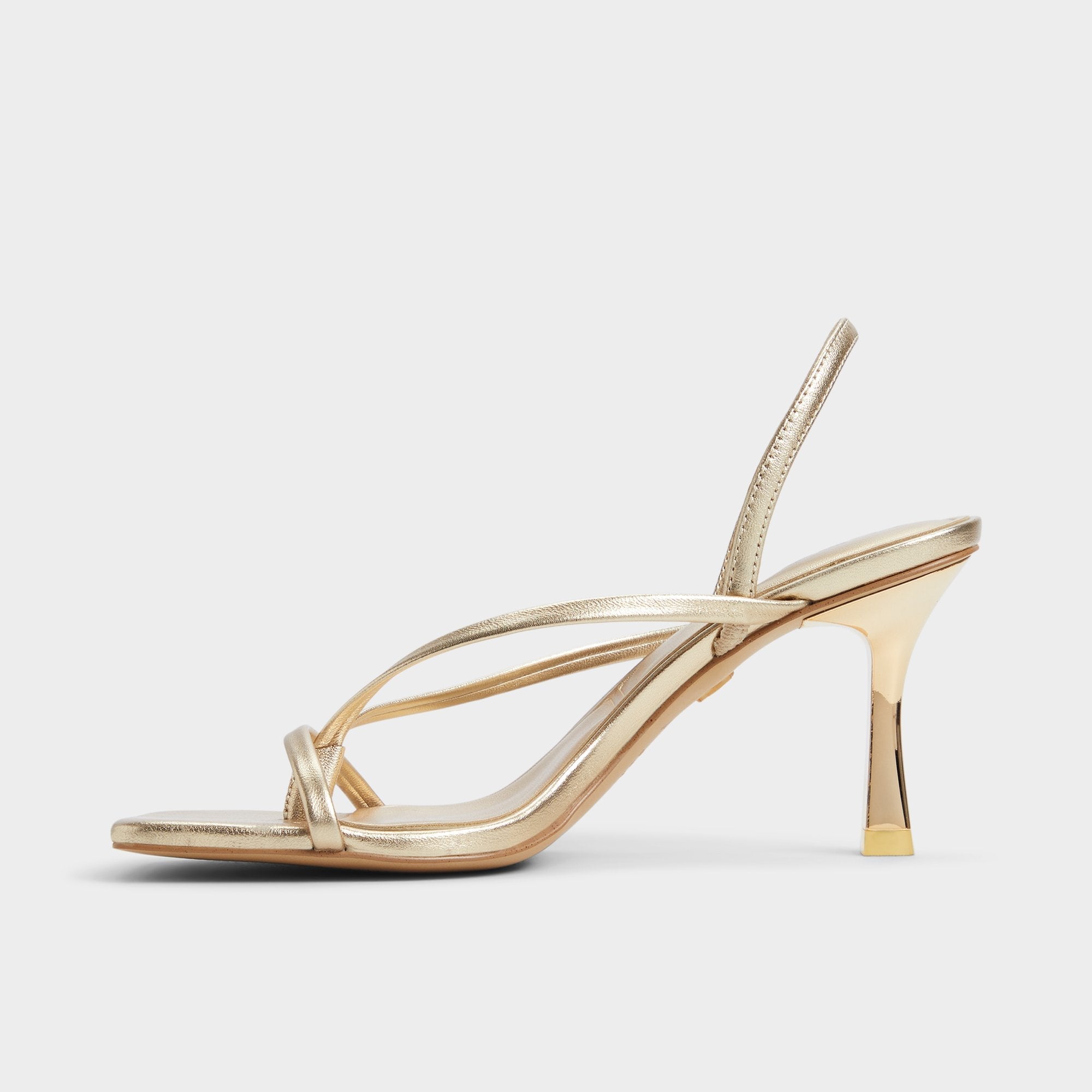 Aldo Riva Gold Women's Strappy sandals - Sling back heeled sandal, Stiletto heel Gold