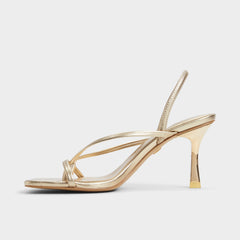 Aldo Riva Gold Women's Strappy sandals - Sling back heeled sandal, Stiletto heel Gold