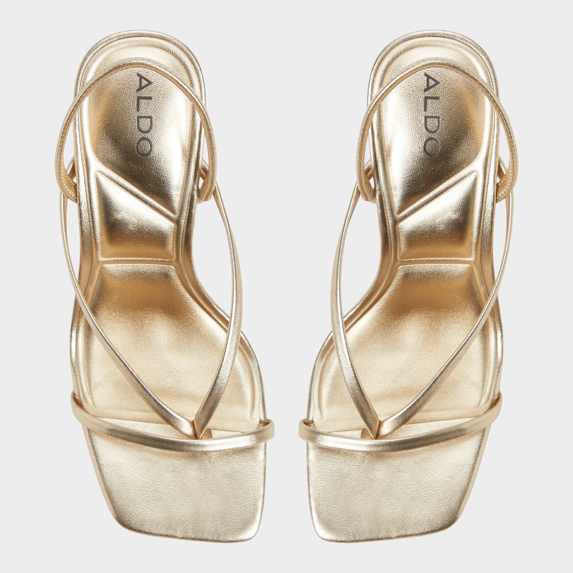 Aldo Riva Gold Women's Strappy sandals - Sling back heeled sandal, Stiletto heel Gold