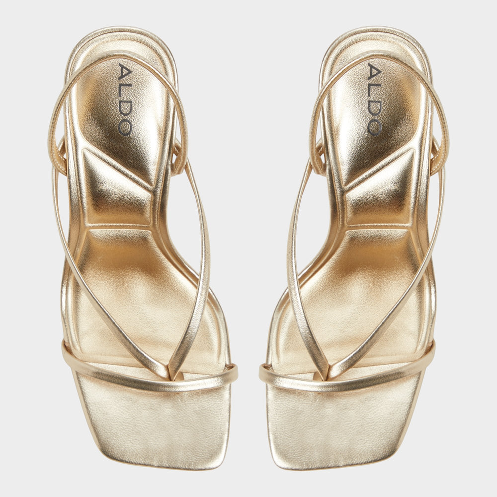 Aldo Riva Gold Women's Strappy sandals - Sling back heeled sandal, Stiletto heel Gold
