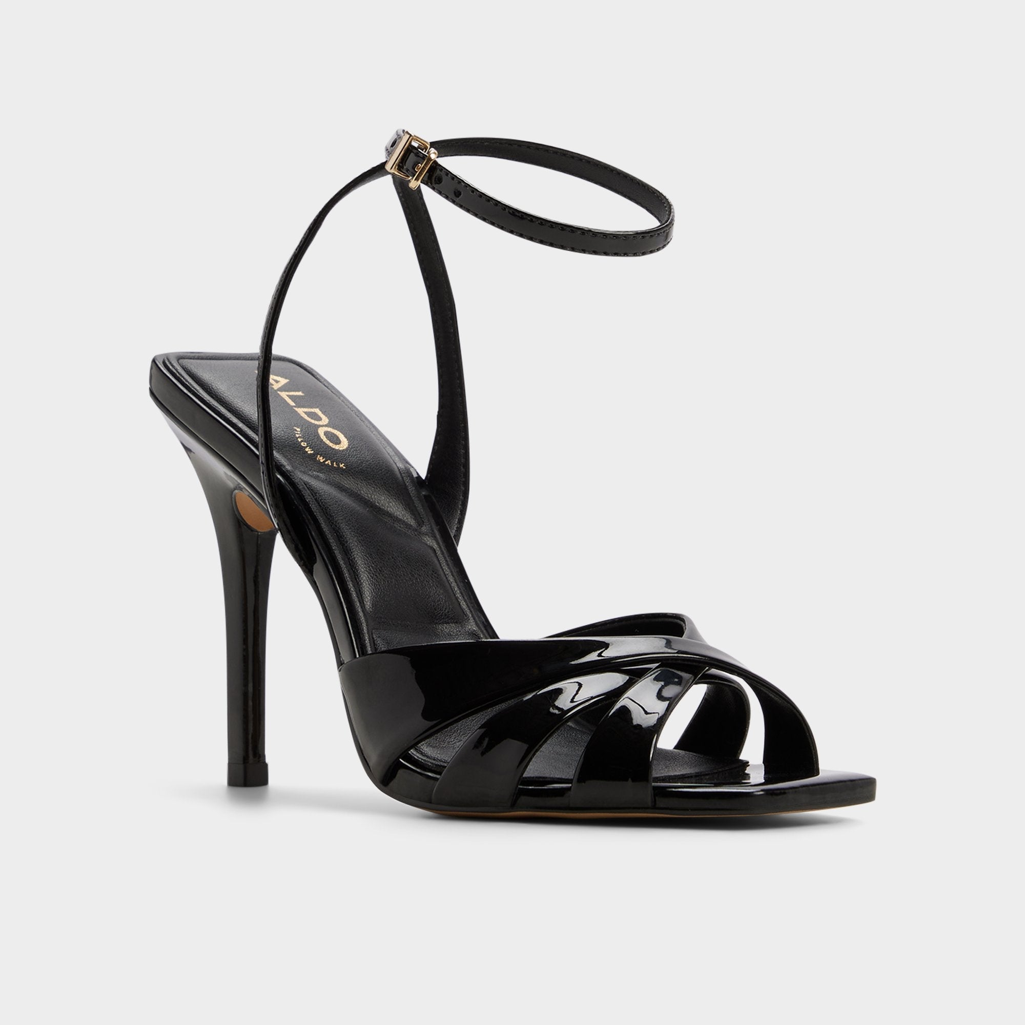 Aldo Meteora in Black - Strappy heeled sandal, Stiletto heel Black