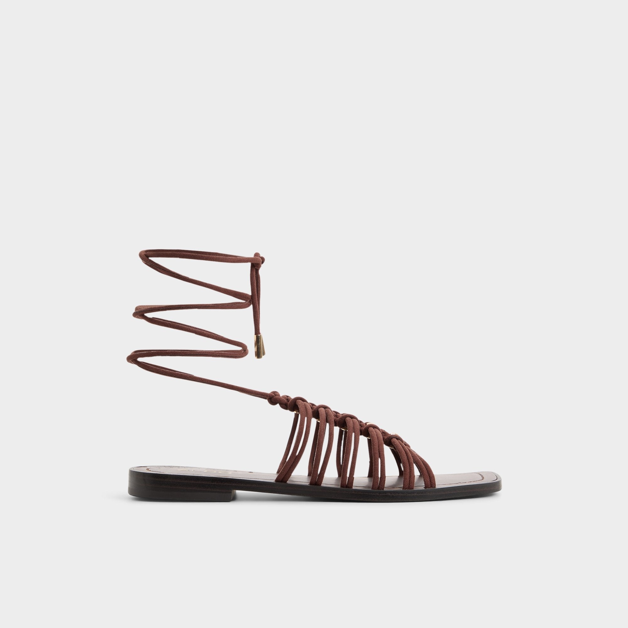 Aldo Unoma in Dark Brown - Strappy flat sandal Dark brown