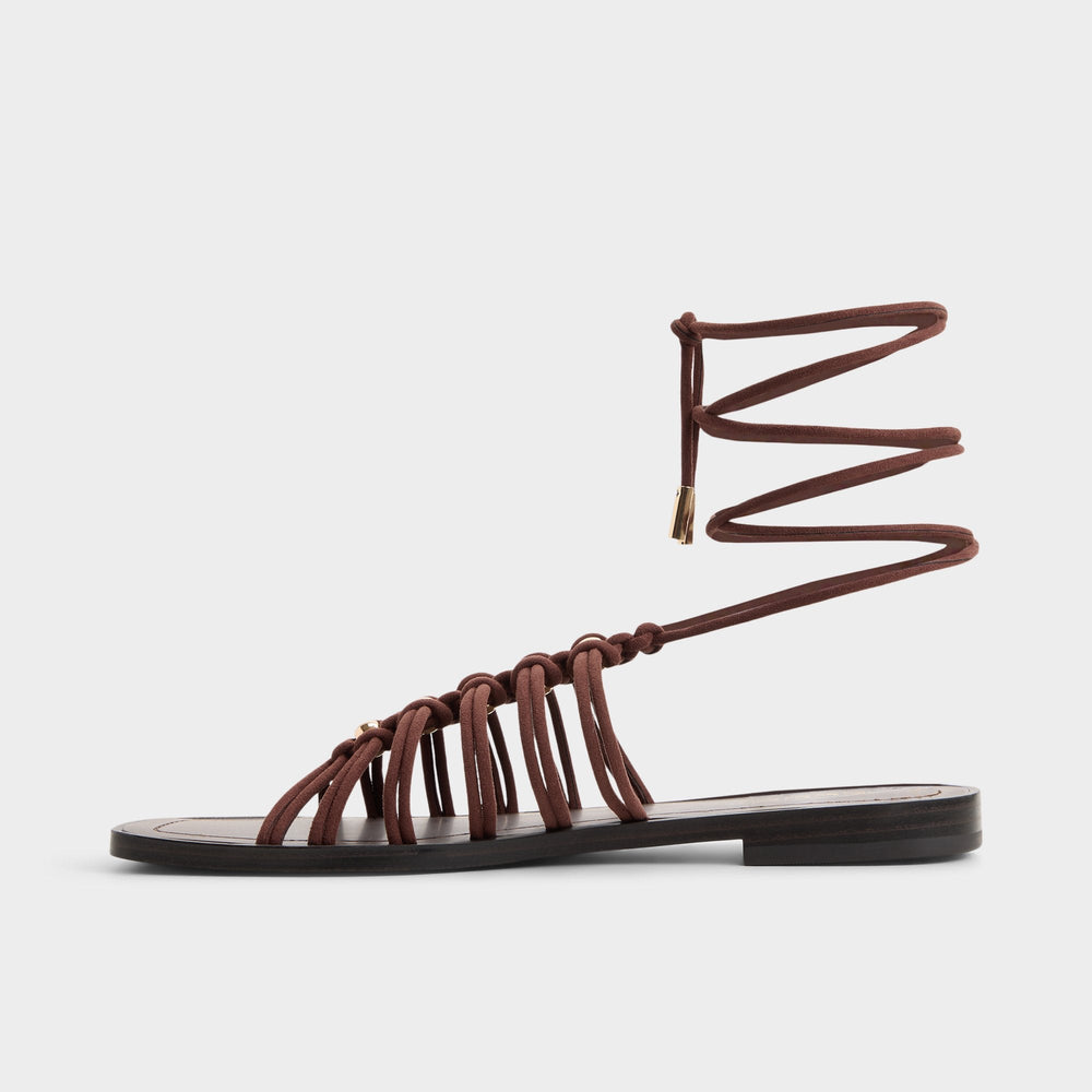 Aldo Unoma in Dark Brown - Strappy flat sandal Dark brown