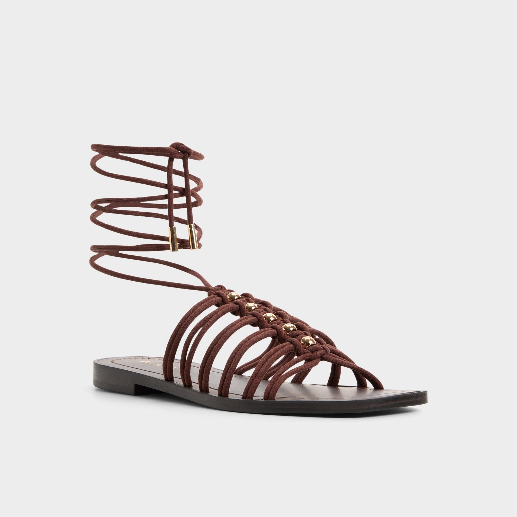 Aldo Unoma in Dark Brown - Strappy flat sandal Dark brown