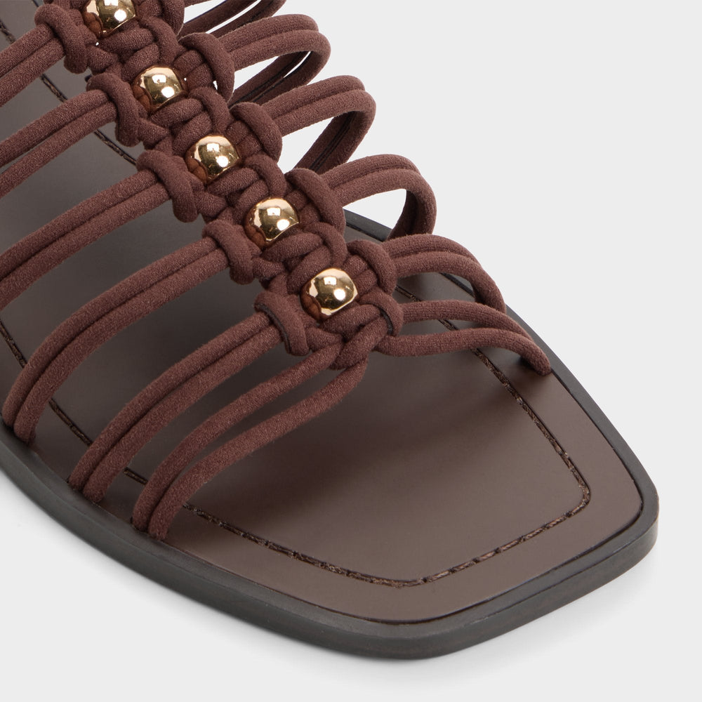 Aldo Unoma in Dark Brown - Strappy flat sandal Dark brown