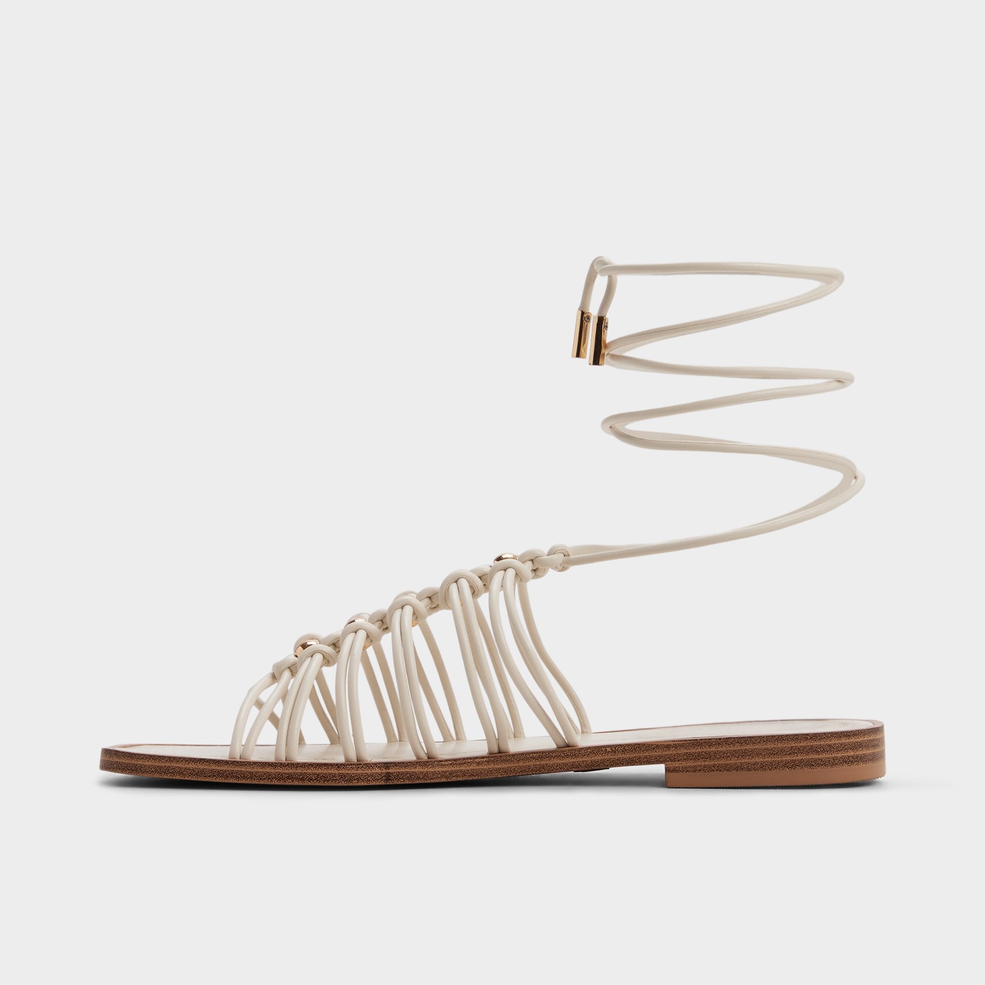 Aldo Unoma in White Bone - Strappy flat sandal White/bone